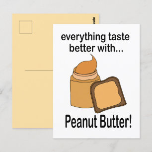 Carte Postale Beurre d'arachide Pain Nourriture mange