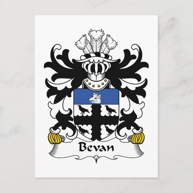 Carte Postale Bevan Family Crest (Devant)