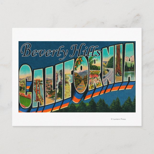 Carte Postale Beverly Hills, Californie - Scènes de grandes lett (Devant)