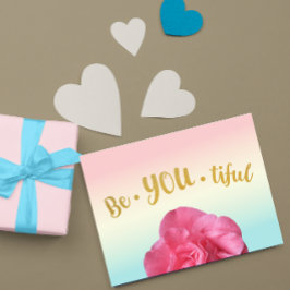 Carte Postale BeYoutiful Be You Pastel Gradient Rose Gold Poster