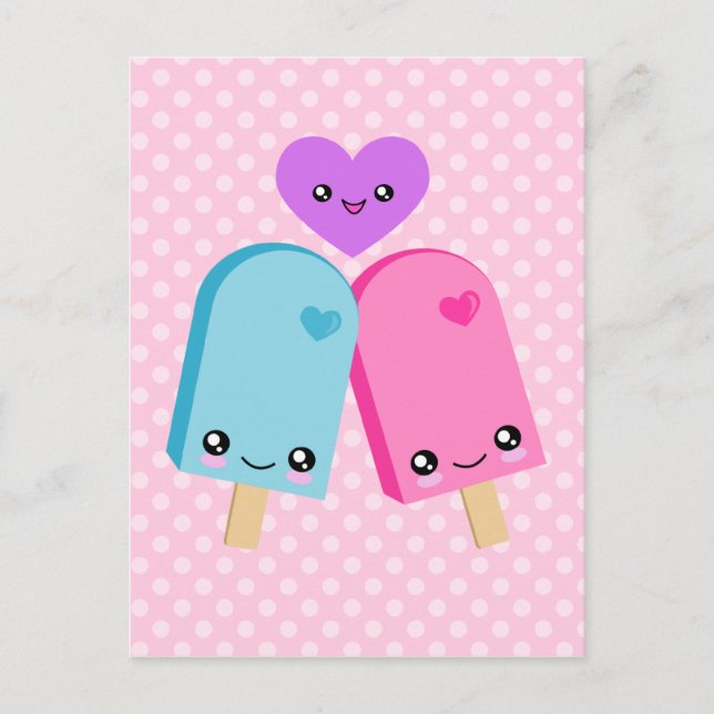 Carte postale BFF Kawaii Pretty Popsicles (Devant)