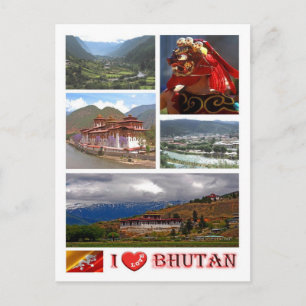 Carte Postale Bhoutan - I Love -