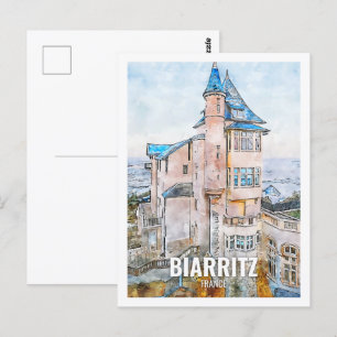Carte Postale Biarritz France Célèbre Travel Place Aquarelle