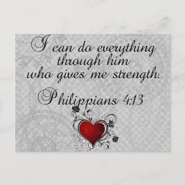 Carte Postale Bible Christian Verse Philippiens 4:13 (Devant)