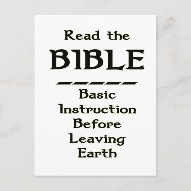Carte Postale Bible - Instruction De Base Avant De Quitter La Te (Devant)