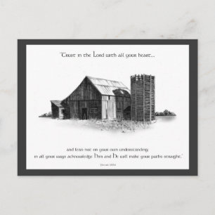 CARTE POSTALE BIBLE : PROVERBES : ANCIENNE BARRE, DESSIN PENCIL