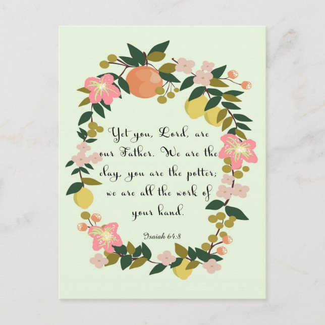 Carte Postale Bible Verse Art - Ésaïe 64:8 (Devant)