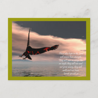 Carte Postale Bible Verse Ésaïe 40: 28-31 avec Aigle
