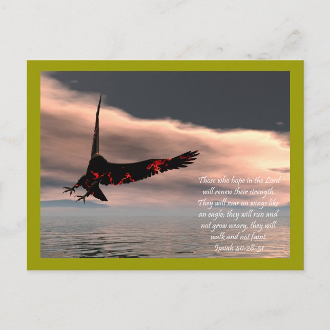 Carte Postale Bible Verse Ésaïe 40: 28-31 avec Aigle (Devant)