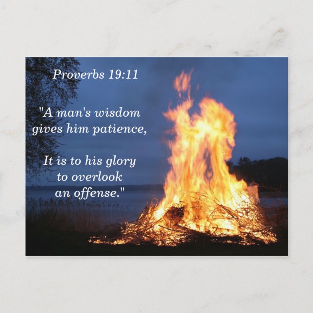 Carte Postale Bible Verse Proverbes 19 11 Patience de la sagesse (Devant)
