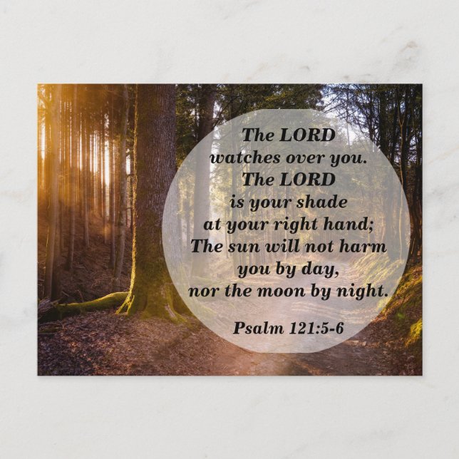 Carte Postale Bible Verse Psaume 121:5 Le Seigneur vous regarde (Devant)