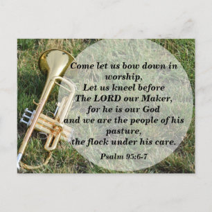 Carte Postale Bible Verse Psaume 95:6-7 Adorons-Nous