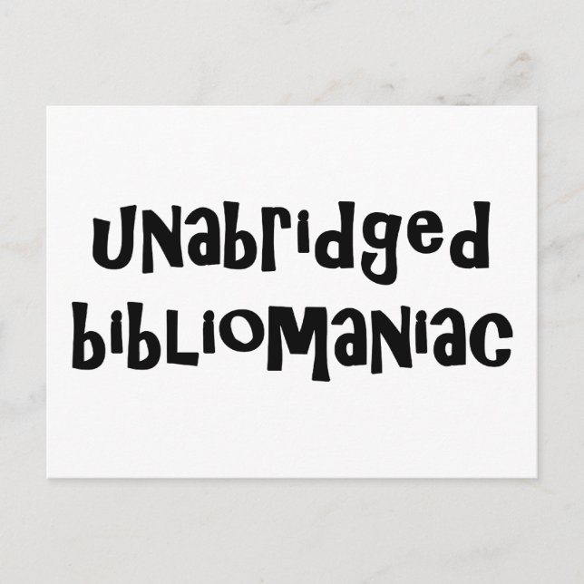 Carte Postale Bibliomaniac intégral (Devant)