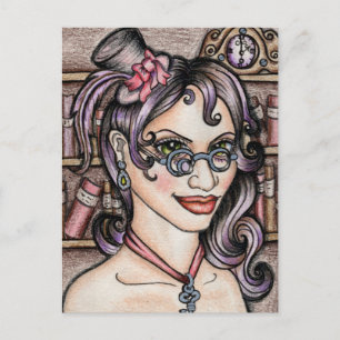 Carte Postale Bibliothécaire Steampunk Steamface