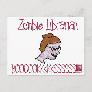 Carte Postale Bibliothécaire zombie