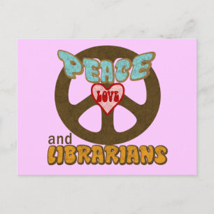 Carte Postale Bibliothécaires Peace Love