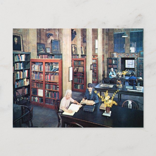 Carte Postale Bibliothèque, Doylestown, PA Vintage (Devant)