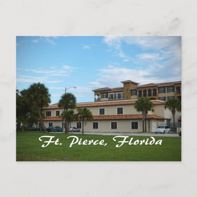 Carte Postale bibliothèque du centre-ville de fort pierce florid (Devant)