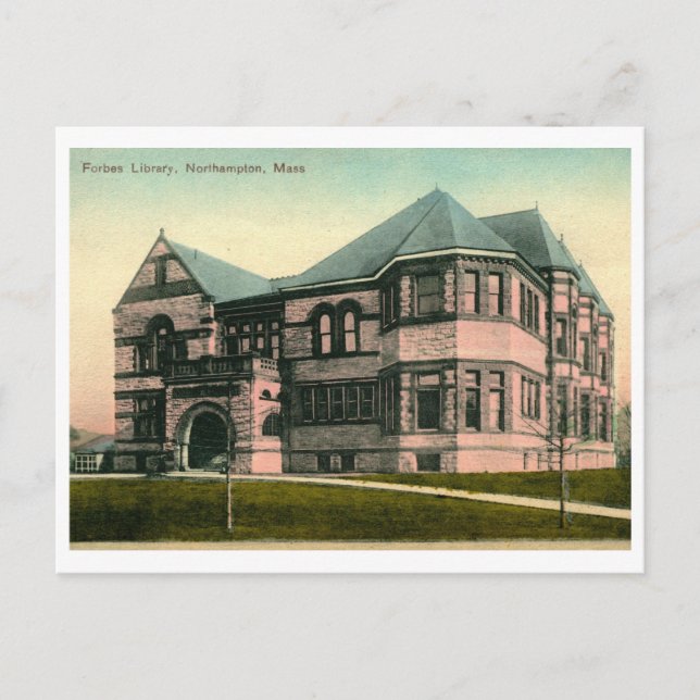 Carte Postale Bibliothèque Forbes, Northampton MA Vintage (Devant)