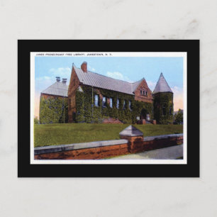 Carte Postale Bibliothèque Prendergrast, Jamestown NY 1920 Vinta