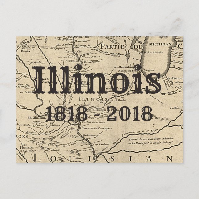 Carte Postale Bicentenaire historique de l'Illinois (Devant)