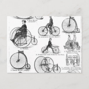 Carte Postale Bicyclette à grande roue Penny Farthing