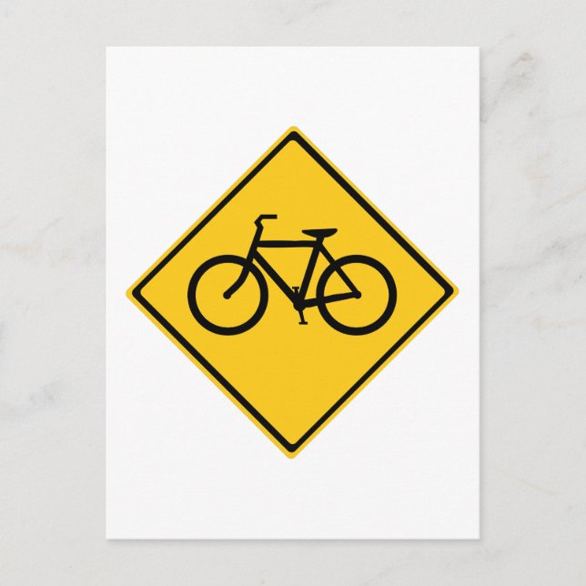 Carte Postale Bicyclette pour panneau routier (Devant)