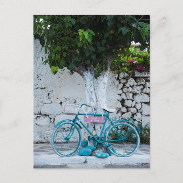 Carte Postale Bicyclette Turquoise (Devant)