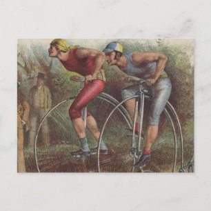 Carte Postale Bicyclettes victoriennes haute roue