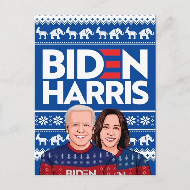 CARTE POSTALE BIDEN HARRIS UGLY SWEATER (Devant)