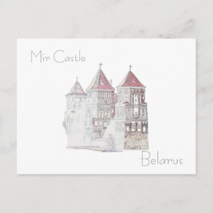 Carte Postale Biélorussie Беларусь Architecture du château de Mi