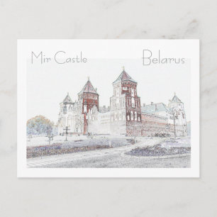 Carte Postale Biélorussie Беларусь Architecture du château de Mi