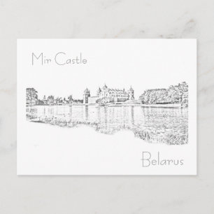 Carte Postale Biélorussie Беларусь Architecture du château de Mi