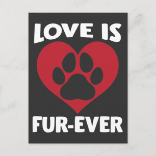 Carte Postale Bien-être animal Aimer Chat Paw Amoureux des chien