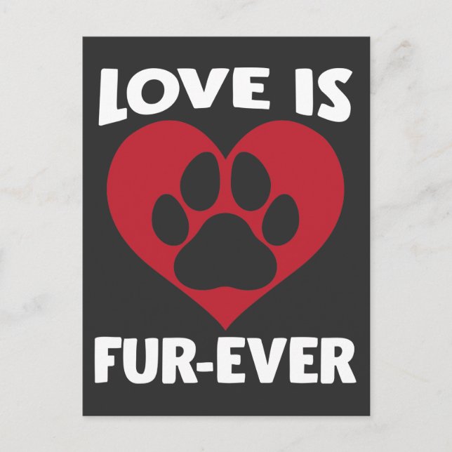 Carte Postale Bien-être animal Aimer Chat Paw Amoureux des chien (Devant)