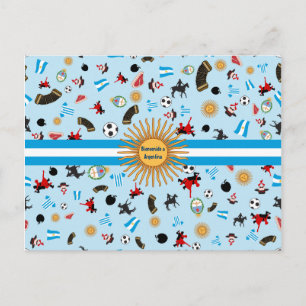 Carte Postale Bienvenido a Argentine- objets célèbres de l'Argen