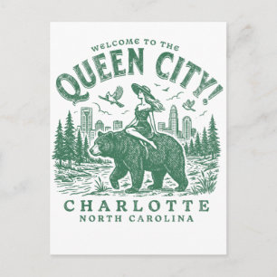 Carte Postale Bienvenue à Charlotte City Caroline du Nord la Rei