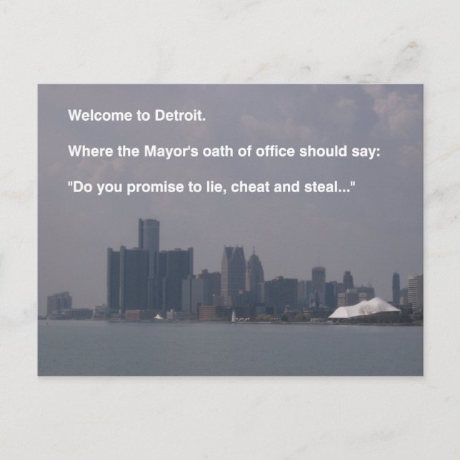 Carte Postale Bienvenue à Detroit (Devant)