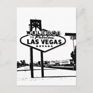 Carte Postale Bienvenue à Fabulous Las Vegas B&W Vector Graphic