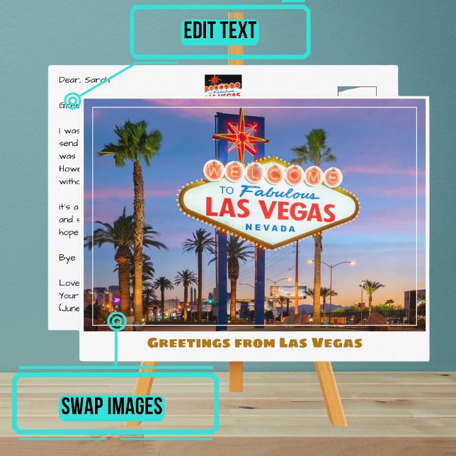 Carte Postale Bienvenue à Fabulous Las Vegas Connexion à Las Veg (Please enjoy our postcard)