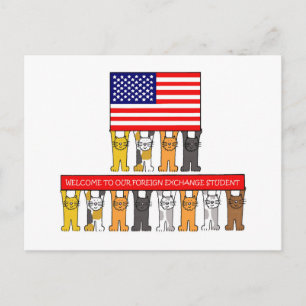 Carte Postale Bienvenue à Foreign Exchange Student aux Etats-Uni