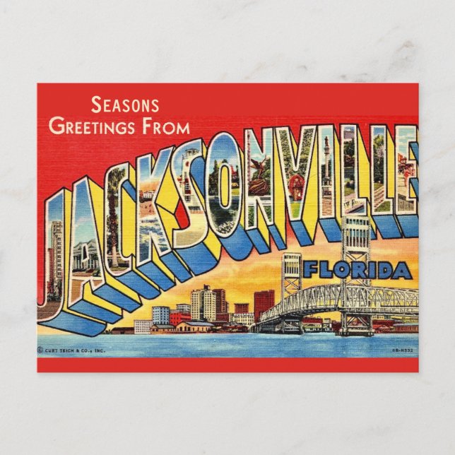 Carte Postale Bienvenue à Jacksonville pour les fêtes de fin d'a (Devant)