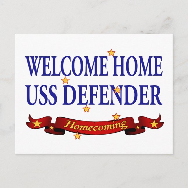 Carte Postale Bienvenue à la maison USS Defender (Devant)