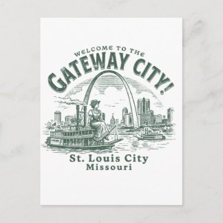 Carte Postale Bienvenue à la ville de Gateway City St. Louis Mis
