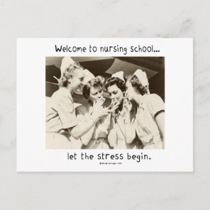 Carte Postale Bienvenue à l'école d'infirmières - Que le stress