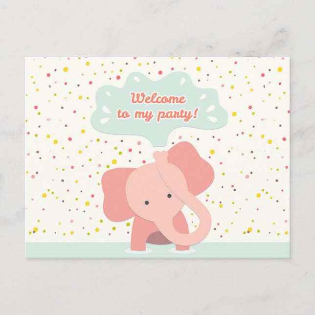 Carte Postale Bienvenue à ma fête (Devant)