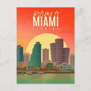 Carte Postale Bienvenue à Miami Floride