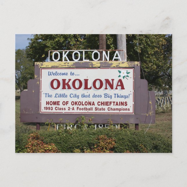 CARTE POSTALE BIENVENUE À OKOLONA (Devant)