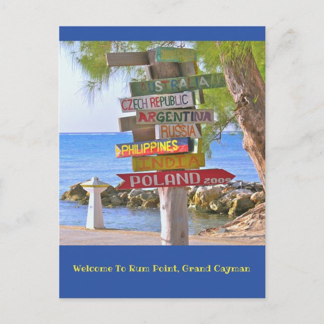 Carte postale/Bienvenue À Rum Point, Grand Cayman (Devant)