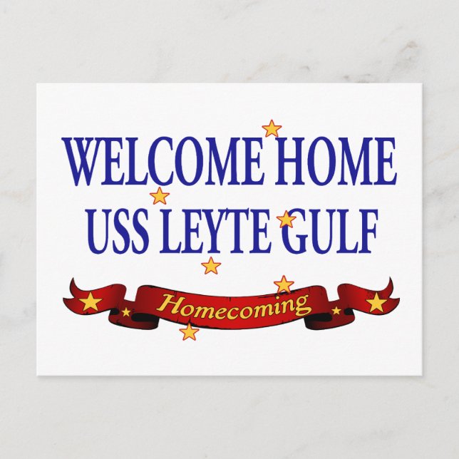 Carte Postale Bienvenue Accueil USS Leyte Golfe (Devant)